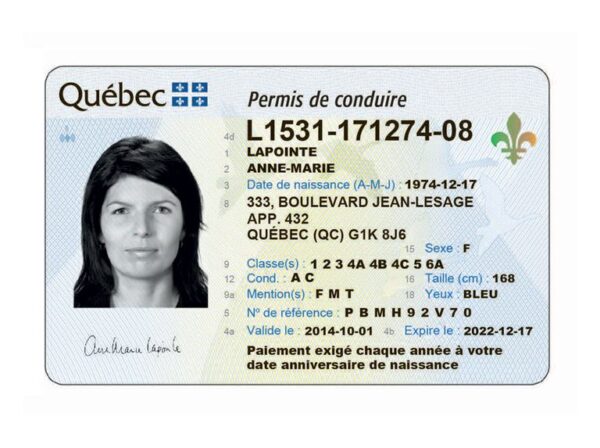 Canadian drivers license