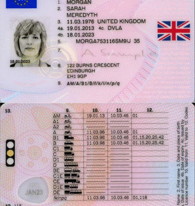 fake UK Drivers License