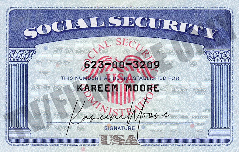 Novelty Social Security Card